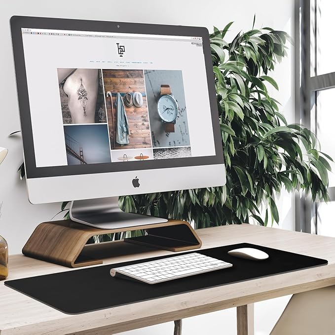Large Mouse Pad, Desk Mat Large Office Desk Pad Gaming Mouse Pad with Stitched Edges, 31.5" x 15.7" Mousepad with Non-Slip Waterproof Rubber Base for PC Laptop Home Office Accessories, Gray