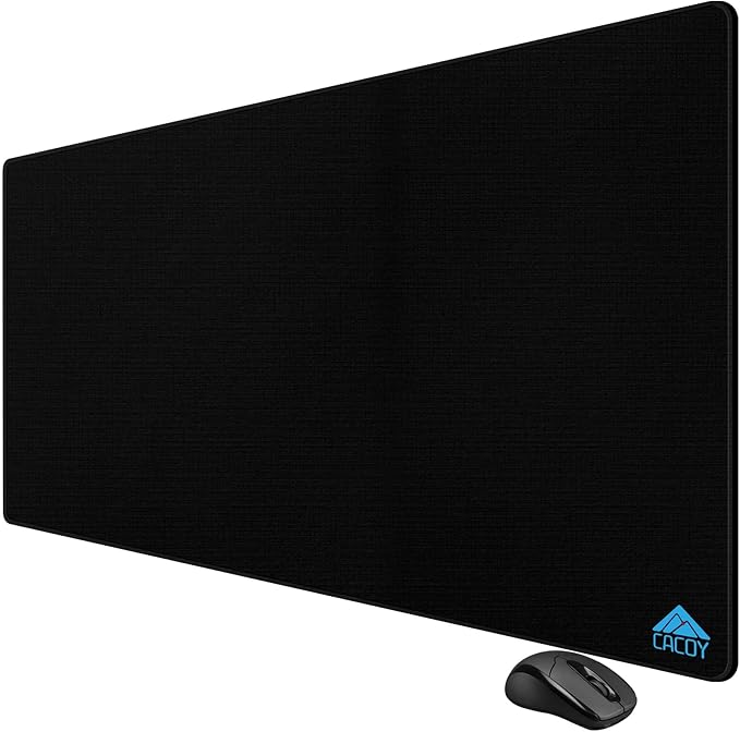 Cacoy 48'' x 24'' XXL Gaming Mouse Pad, Large Computer Mouse Pad, Special-Textured Surface Desk Mat, Non-Slip Rubber Base Desk Matt for Desktop with Stitched Edges, Extended Keyboard Mouse Mat, Black