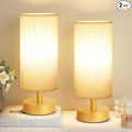 Small Table Lamp for Bedroom Set of 2 - Bedside Lamps for Night Stands, Minimalist Nightstand Light Lamp for Reading Room, Kids Room, Living Room（Gold）