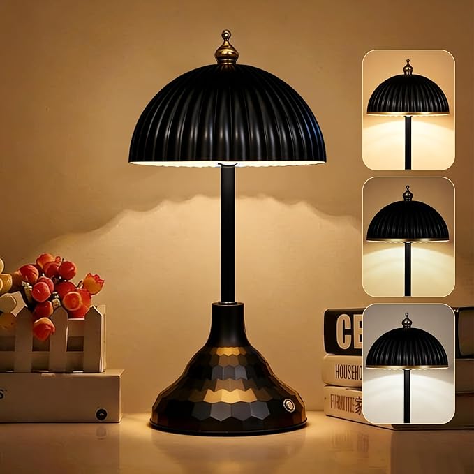 Touch lamp,night light for kids,rechargeable light,suitable for bedrooms, desks,terraces,and outdoor tables. Dimmable LED eye-protection night light,also an ideal Christmas gift for teenagers.(Black)