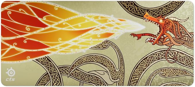 SteelSeries QcK Gaming Mousepad — CS2 Dragon Lore — XXL Dimensions — Sized to Cover Desks — Peak Tracking and Stability — for FPS, Action, RPG Gaming Genres