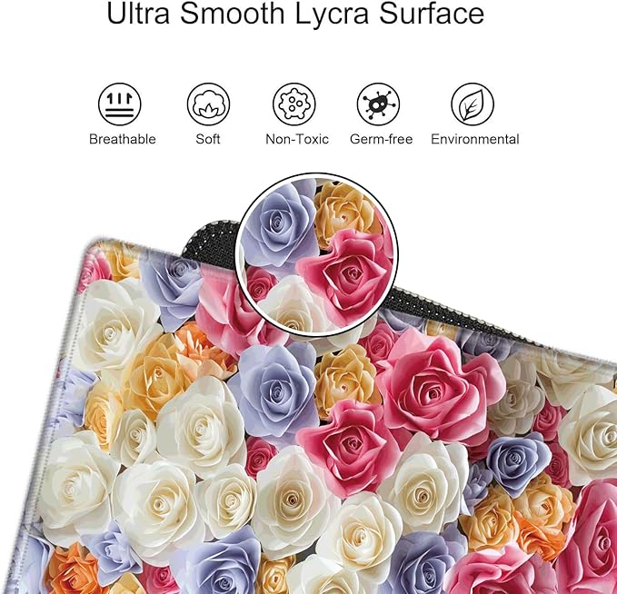 Giant 48x24 Large Mouse Pad XXXL Desk Mat Gaming Mousepad Huge Desk Pad Pink Rose 4XL Full Computer Mat for Protector Desktop Wireless