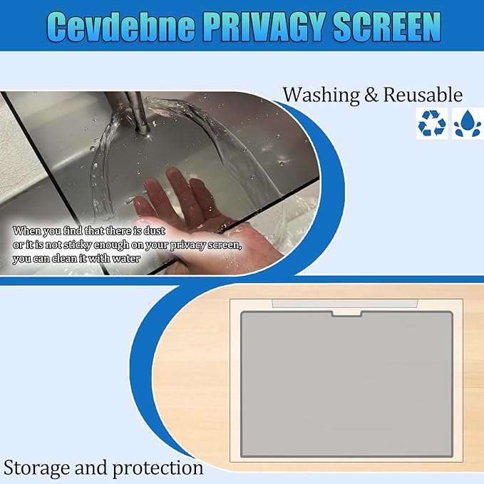 Nano-Suction Privacy Screen Protector for MacBook Air 15 Inch (2023-2025, M2, M3, M4) Removable Laptop Privacy Screen Shield
