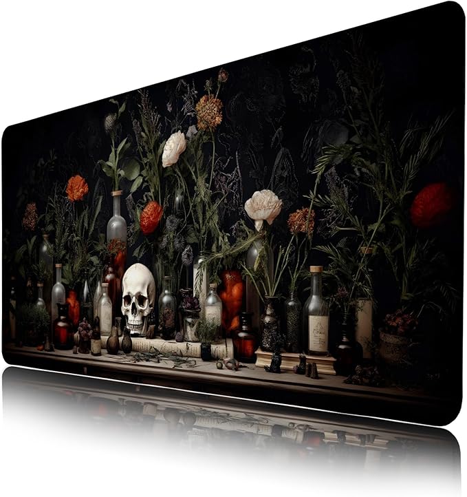 Dark Academia Desk Mat XXL Gaming Mouse Pad,Mystical Book Aesthetic Large Waterproof Non-Slip Rubber Mouse Pad with Stitched Edges Office Home Computer Desk Accessories,35.4 x 15.7 in