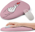 Ergonomic Mouse Pad with Wrist Support, Memory Foam Wrist Rest for Pain Relief & Carpal Tunnel, Non-Slip Base for Office, Computer, PC, Laptop (12x8x1.2inch, Korean Lovely Pink)