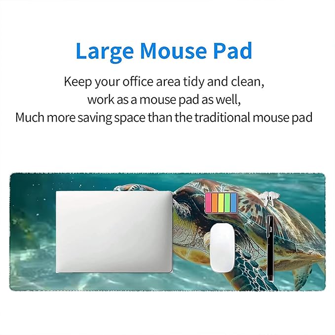 Sea Turtle Gaming Mouse Pad Cute Animal Ocean Beach XL Mouse Pad Large Mousepad Extended Laptop Keyboard Mat Gaming Desk Pad Mouse Mat 31.5"x11.8" Office Computer Keyboard Laptop Home
