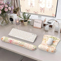 iCasso Ergonomic Mouse Pad, Keyboard Wrist Rest, Memory Foam Mousepad with Wrist Support, Easy Typing and Relieve Wrist Pain Keyboard Pad for Computer(Colorful Ribbon)