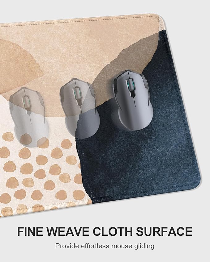 Auhoahsil Large Mouse Pad with Wrist Rests for Keyboard & Mouse, Thick Soft Ergonomic Memory Foam Wrist Supports, Big & Long Desk Mat 35.5 x 15.7 in, for Office Gaming Computer, Abstract Stone