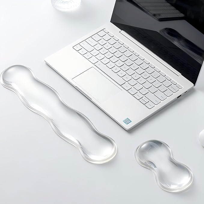 Clear Gel Wrist Rest for Keyboard, Keyboard Wrist Rest for Typing, Ergonomic Keyboard Arm Rest, Suitable for Office, Gaming, Computer, Laptop - Transparent