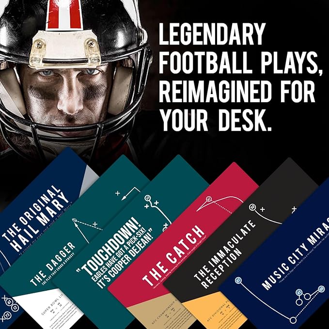 French KOKO Large Dallas Football Desk Mat for Desktop – XL Blue and Silver Desk Pad Mat Featuring The Hail Mary Play, Texas Sports Fan Gift, Man Cave Office Decor, Smooth Waterproof Desk Protector