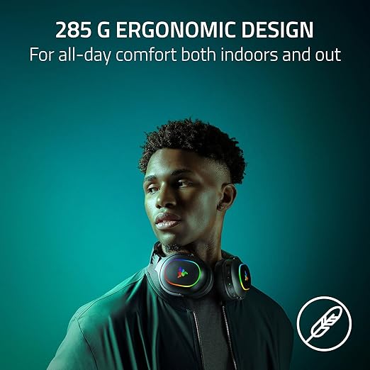 Razer Barracuda X Chroma Wireless Gaming Headset: 2.4GHz Wireless & Bluetooth - Lightweight - Chroma RGB - 40mm Drivers - Cardioid Mic - 70 Hr Battery - for PC, Mac, PS5, Switch 2, Smartphone - Black