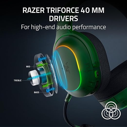 Razer Barracuda X Chroma Wireless Gaming Headset: 2.4GHz Wireless & Bluetooth - Lightweight - RGB - 40mm Drivers - Cardioid Mic - 70 Hr Battery - For PC, Mac, PS5, Switch 2, Smartphone - Phantom Green