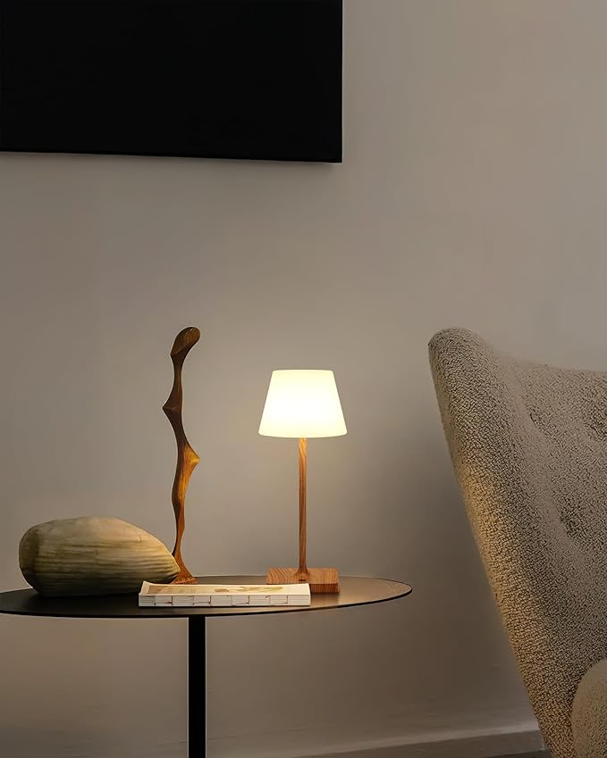 LED Cordless Table Lamp, 4000mAh Portable Rechargeable Battery Powered Dimmable Outdoor Waterproof Table Light, Touch Night Light for Bedroom, Bathroom, Restaurant, Garden 14.5"