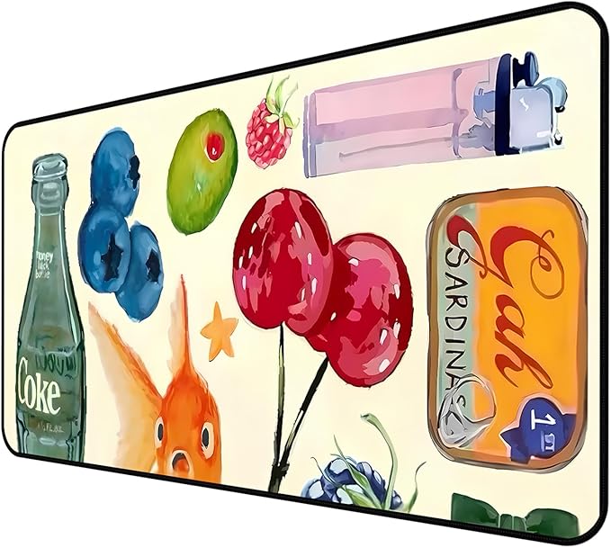 Cute Vibrant Deskpad, Patterned Collage Desktop Mouse Pad XXL, Beige Large Gaming Keyboard Pad,Funny Extra Large Desk Mat, Laptop pad, Home Office Desk Decor Aesthetic for Women 31.5"X15.7"