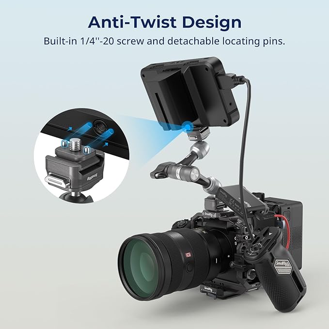 SMALLRIG 7" Rosette Magic Arm, HawkLock H21 Quick Release Structure, w 1/4"-20 Screws and Anti-Twist Pins, for Monitors, Lights, Max Load Cpacity 3.5kg