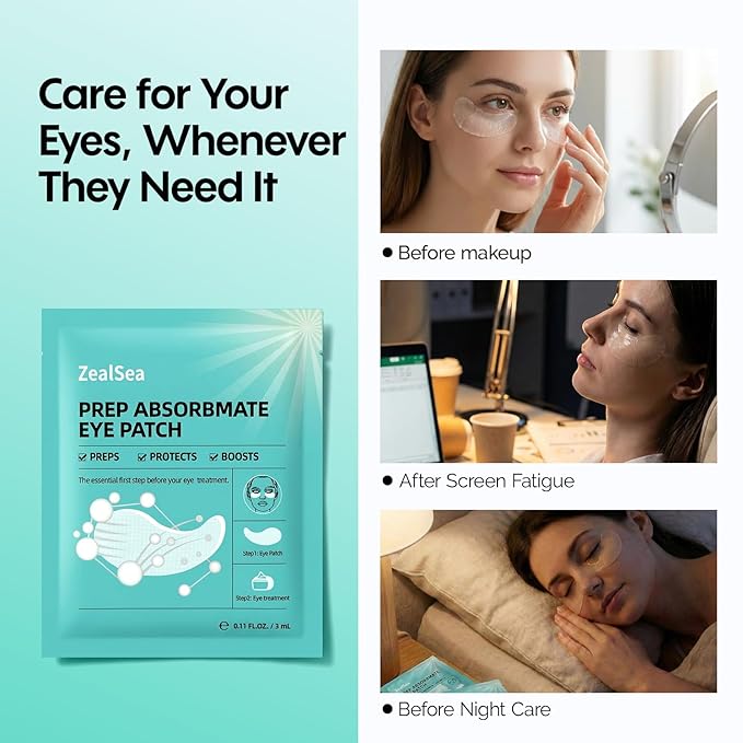 ZealSea Absorbmate Under Eye Patch - A Breakthrough Eye Cream & Serum Mate in Just 5–10 Mins to Boost Absorption, Instantly Prep Eye Area for Sensitivity Buffer — Made to Pair with Eye Care, 18pack x2