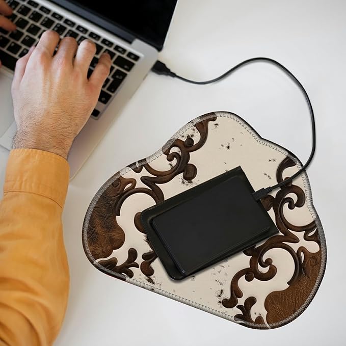 Cute Mouse Pad Plus 1 Coaster, Small Gaming Mouse Mat 11.8 x 9.45 inches, Travel Mouse Pads with Durable Stitched Edges Non-Slip Base, Art Leopard Decor Mousepad for Office Home