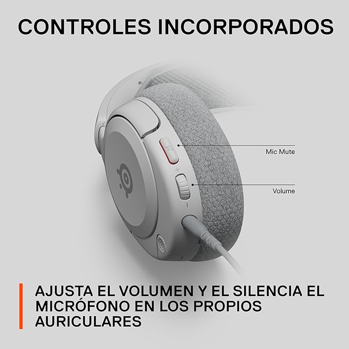 SteelSeries Arctis Nova 1P Multi-System Gaming Headset — Hi-Fi Drivers — 360° Spatial Audio — Comfort Design — Durable — Lightweight — Noise-Cancelling Mic — PS5/PS4, PC, Xbox, Switch - White