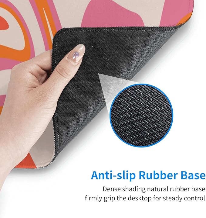 Boho Mouse Pad Extended Large Gaming Mousepad Abstract XL Big Long Oversized Desk Mat Stitched Edges 31.5 X 11.8 Inch for Home Office