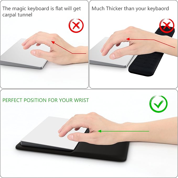 HONKID Wrist Rest for Magic Trackpad 2(MJ2R2LL/A, A1535), Wrist Rest Relieve Pain & Fatigue, Black