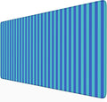 Blue Teal Striped Desk Mat Cute Pastel XXL Large Gaming Mouse Pad Desk Pad Kawaii Aesthetic Home Office Decor Cozy Keyboard Laptop Computer Mat