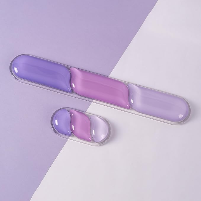 EPOMAKER CloudGel Wrist Rest for Keyboard and Mouse, 2 Pieces Silicone Wrist Support, Anti-Slip Rubber Bottom, Ergonomic Design, Suitable for Office/Computer/Laptop/Gaming (Purple)