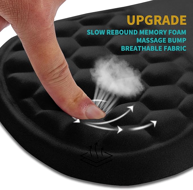 Hokafenle Ergonomic Mouse Pad Wrist Support, Wrist Rest Mousepad for Carpal Tunnel with Integrated Memory Foam Slope Massage Bulge (11.8x7.9 inch,Polar Night)