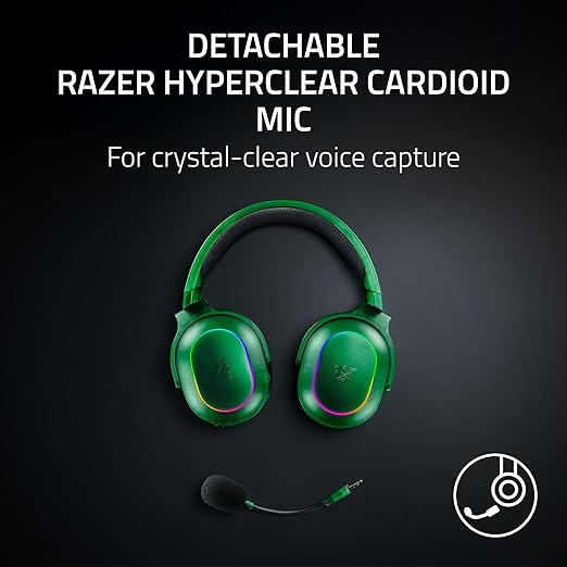 Razer Barracuda X Chroma Wireless Gaming Headset: 2.4GHz Wireless & Bluetooth - Lightweight - RGB - 40mm Drivers - Cardioid Mic - 70 Hr Battery - For PC, Mac, PS5, Switch 2, Smartphone - Phantom Green