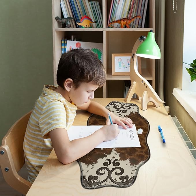 Art Leopard Large Gaming Mouse Pad Plus a Coaster, 35.4 x 15.7 inches Desk Mat Extended XXL Mousepad with Stitched Edge Non-Slip Rubber, Desk Pad Computer Mouse Mat for Home Office