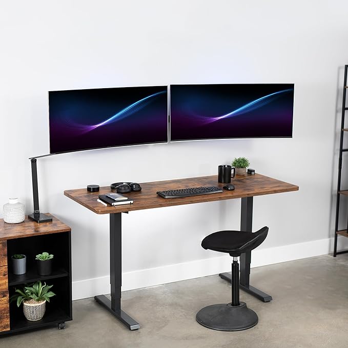 VIVO Premium Dual Ultra Wide LCD LED 27 to 38 inch Monitor Wall Mount, Heavy Duty, Telescoping Arms, Flush Wall Setup, Fits 2 Screens, Black, MOUNT-TS38B