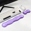 Ergonomic Silicone Gel Keyboard and Mouse Wrist Rest Set – Clear Wrist Rest for Keyboard 60%/68%/75%, Comfort & Support for Typing and Gaming(Purple)