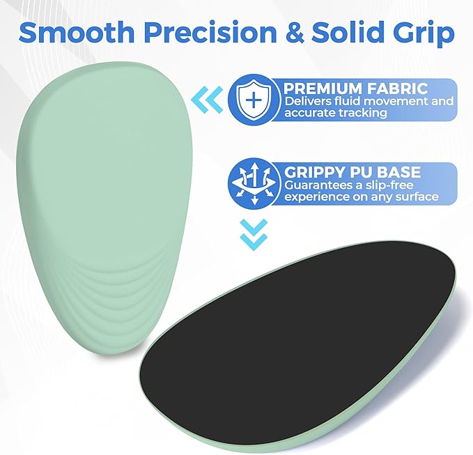 Ergonomic Mouse Pad with Wrist Support, Memory Foam Wrist Rest for Pain Relief & Carpal Tunnel, Non-Slip Base for Office, Computer, PC, Laptop (12x8x1.2inch, Light Green)