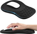 EooCoo Ergonomic Mouse Pad with Wrist Rest, Massage Design Large Mousepad with Memory Foam Wrist Rest and Non-Slip PU Base, Dual-Slope Design for Carpal Tunnel Syndrome, Office Desk Accessories