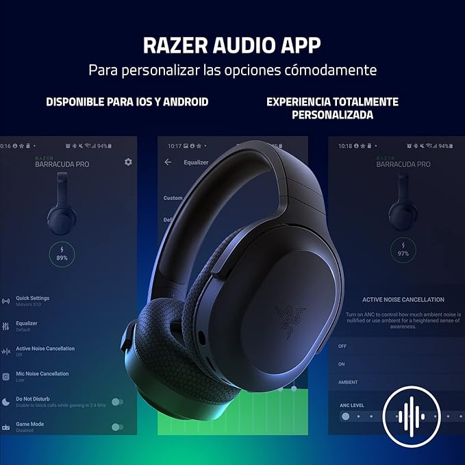 Razer Barracuda X Wireless Gaming & Mobile Headset (PC,PlayStation,Switch 2,Android,iOS): 2.4GHz Wireless + Bluetooth - Lightweight - 40mm Drivers - Detachable Mic - 50 Hr Battery - Black,(Pack of 2)