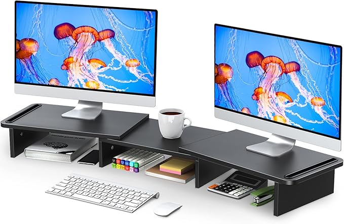  Zimilar Dual Monitor Stand Riser – Wood