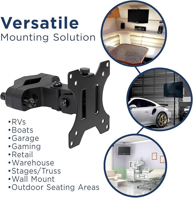 Mount-It! Universal VESA Pole Mount | Full Motion TV Pole Bracket | VESA 75 100 | Fits TVs or Monitors Up to 32 Inches (Pack of 3)