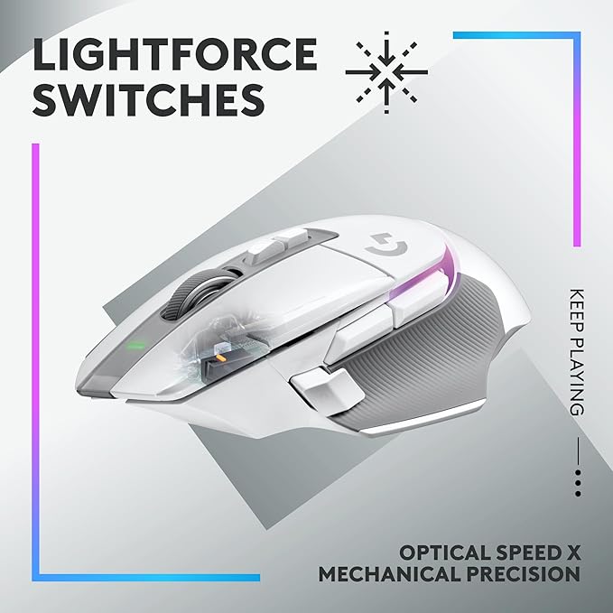 Logitech G502 X PLUS LIGHTSPEED Wireless RGB Gaming Mouse and G640 SE Large Cloth Gaming Mouse Pad (460 x 400 x 3 mm) - White