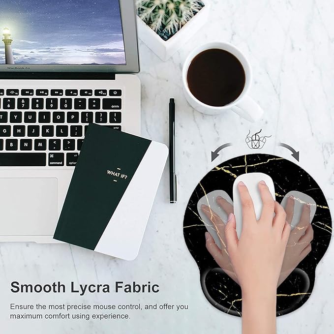 Keyboard Wrist Rest and Mouse Pad, Ergonomic Memory Foam Mouse Pad Wrist Support, Non-Slip Mouse Pad and Keyboard Wrist Support, Comfortable Mousepad with Wrist Rest for Game, Office
