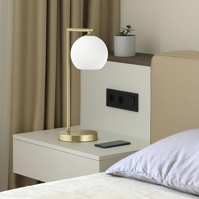 MOITA Cordless Table Lamp for Bedroom, Large LED Lamp for Living Room with Frosted Glass Shade, Bedside Lamps with Remote for Nightstand, 12 RGB Colors and 3 CCT Options