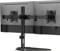 Mount-It! Dual Monitor Stand for Desk, Free Standing Monitor Mount for 2 Screens up to 32”, Height Adjustable with Tilt, Swivel & Rotation, VESA 75x75 & 100x100