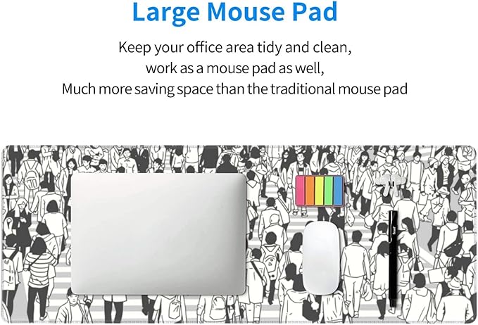 Aesthetics Busy City Zebra Crossing Art Mouse Pad Extended Large Gaming Mousepad XL Big Long Oversized Desk Mat Stitched Edges 31.5 X 11.8 Inch for Home Office