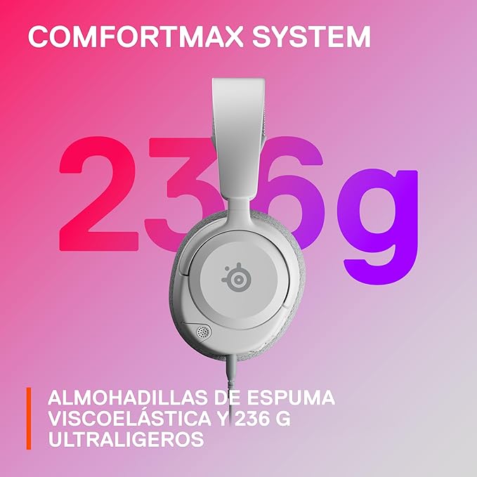 SteelSeries Arctis Nova 1 Multi-System Gaming Headset — Hi-Fi Drivers — 360° Spatial Audio — Comfort Design — Durable — Ultra Lightweight — Noise-Cancelling Mic — PC, PS5/PS4, Switch, Xbox - White