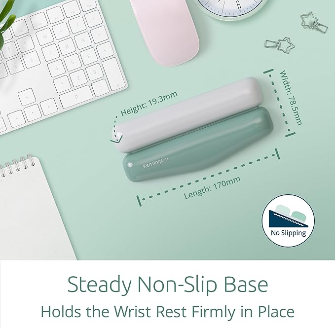 Kensington Duo Gel Mountain Mouse Wrist Rest Support Cushion for Mice & Trackballs, Ergonomic Mouse Wrist Support, Comfortable Non-Skid Gel, Green 6.69" x 3.09" x 0.76" K62827WW