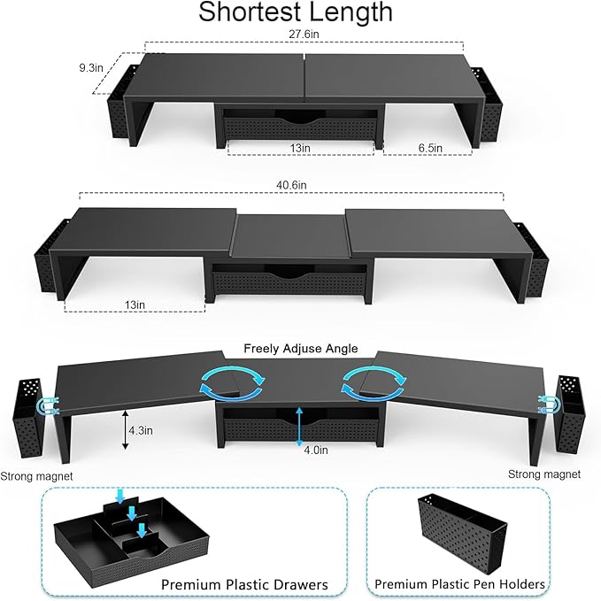 gianotter Computer Monitor Stand Riser – Black