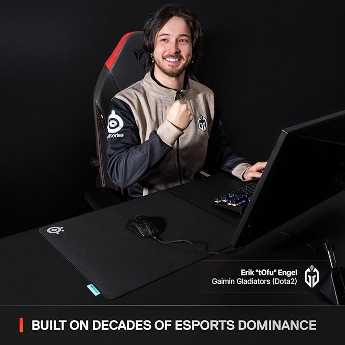 SteelSeries QcK L Performance Balance Gaming Mousepad — Extra Density for a Smooth Glide — Low-Profile Edge Stitching — Non-Slip Neoprene Rubber Base —16.54 x 19.29 inch — FPS, MOBAs, RTS, MMO