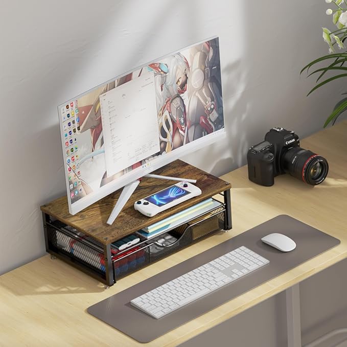 gianotter Computer Monitor Stand Riser – Wood
