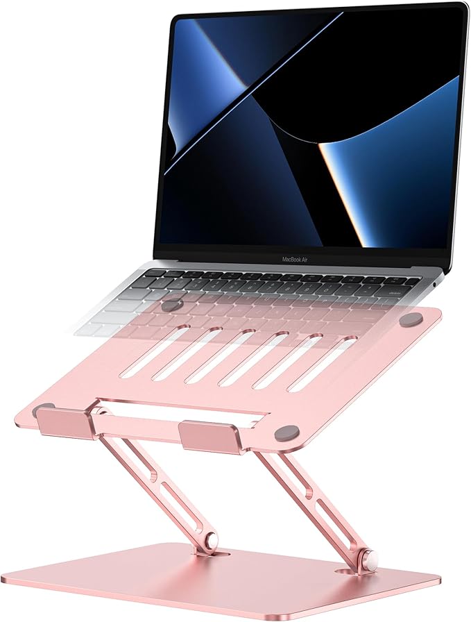Adjustable Laptop Stand, Ergonomic Computer Stand for Desk, Aluminum Ventilated Colling Lectern Stand Compatible with MacBook Pro Air, HP, 10-15.6" All Laptops