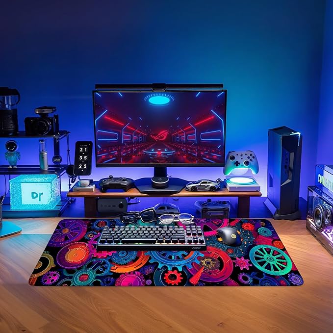 Bearing Extended Gaming Mouse Pad 31.5x11.8inches Large Desk Mat Anti-Slip Rubber Base & Durable Stitched Edges for Gamers Smooth Mouse Writing Surface for Desk Office/Home