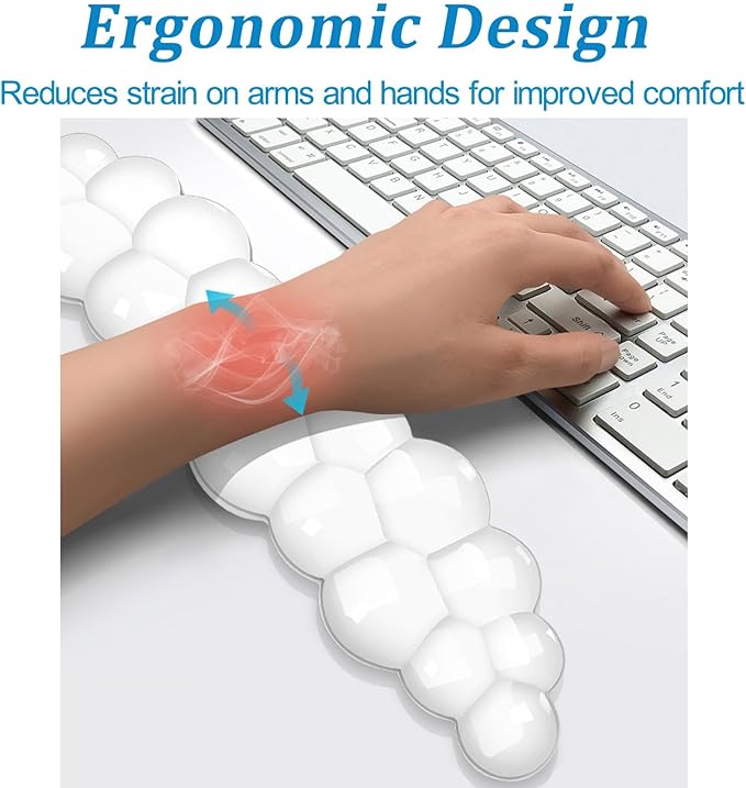 Gel Cloud Wrist Rest for Keyboard and Mouse, Clear Cloud Keyboard Wrist Rest Set, Ergonomic Cloud Wrist Support for Typing, Cute Wrist Pad for Office, Gaming, Computer, Laptop