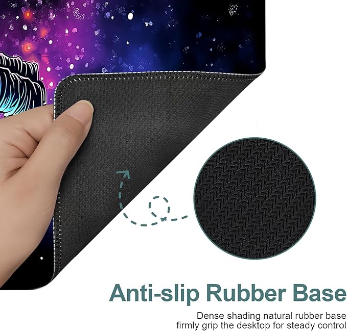 Interstellar Astronaut Extended Gaming Mouse Pad 31.5x11.8inches Large Desk Mat Anti-Slip Rubber Base & Durable Stitched Edges for Gamers Smooth Mouse Writing Surface for Desk Office/Home